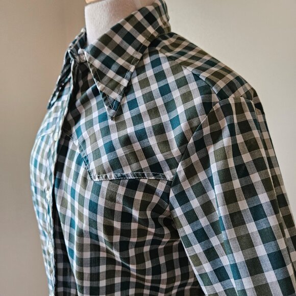 Wrangler Vintage 70s Green Plaid Western Shirt L - Picture 3 of 7